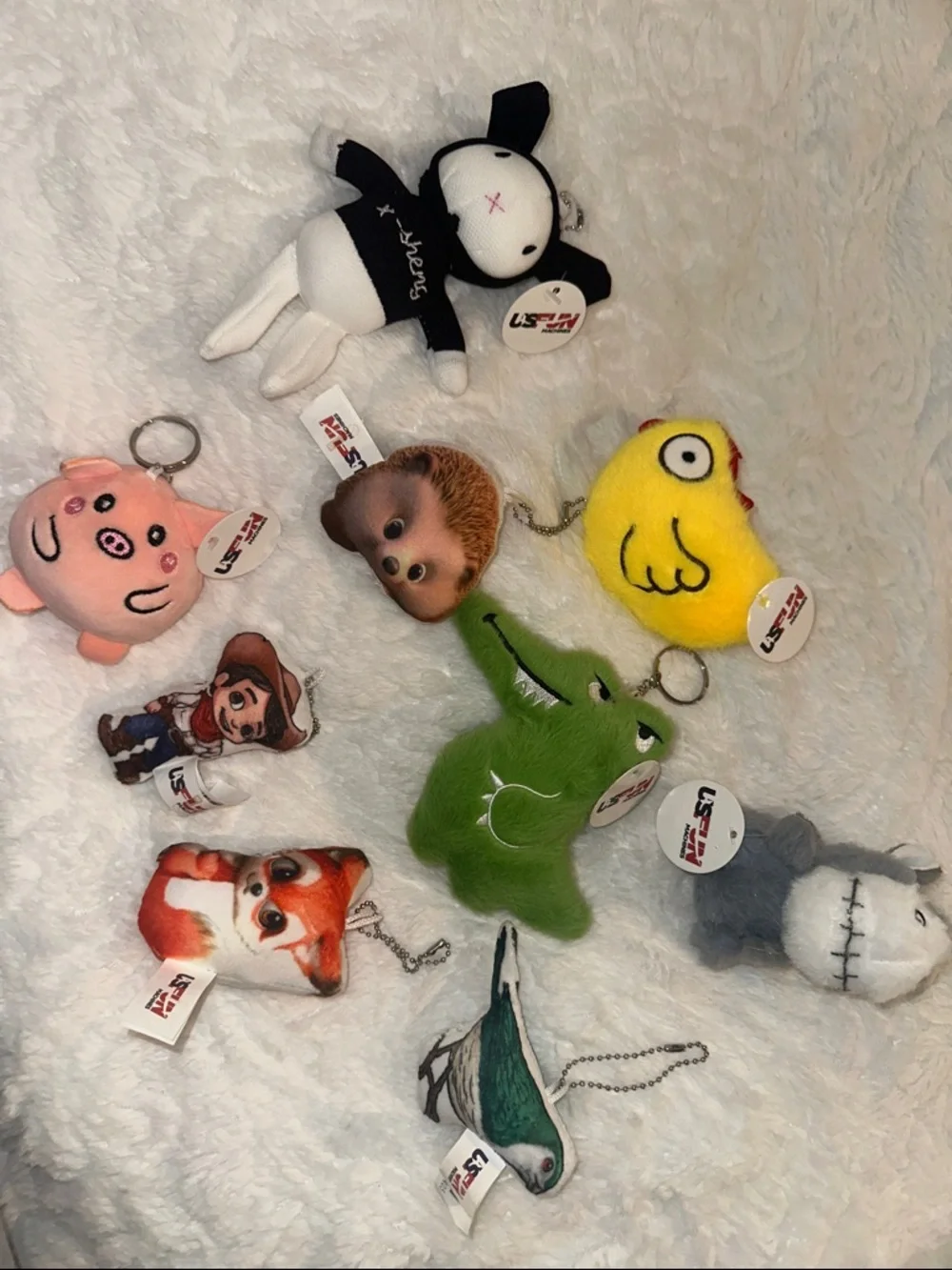 Assorted Plush Keychain Set – Cute Animal or pursechains (Mixed Colors)